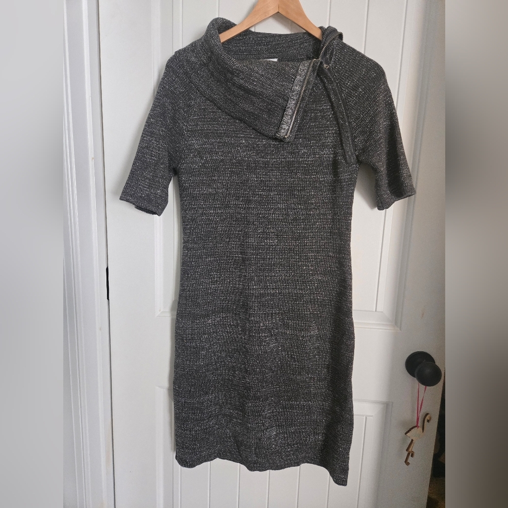 Liz Claiborne Charcoal One Shoulder Dress